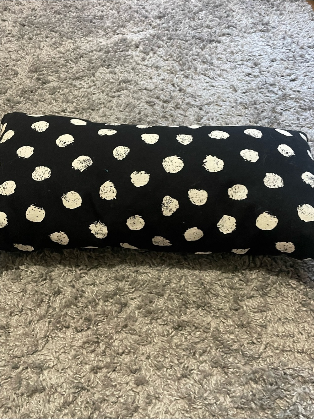 IKEA SKÄGGÖRT lumbar cushion bolster elongated pillow decor polka dot blk white